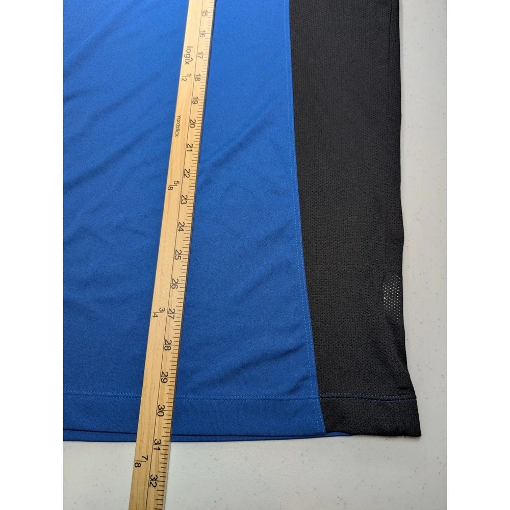 Nike Golf Dri-Fit Quick-Step Polo Shirt XL Blue Black Breathable‎ Short Sleeve